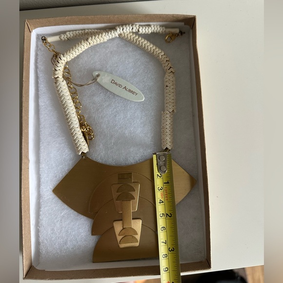 David Aubrey Brass statement necklace - Picture 6 of 7
